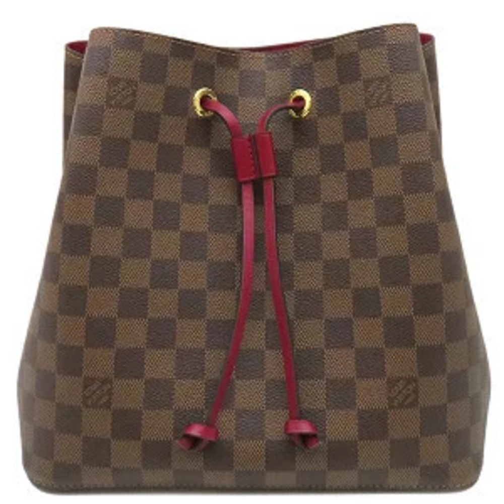 Louis Vuitton Neo Shoulder Bag Damier Canvas Cherry Red Berry Brown Red